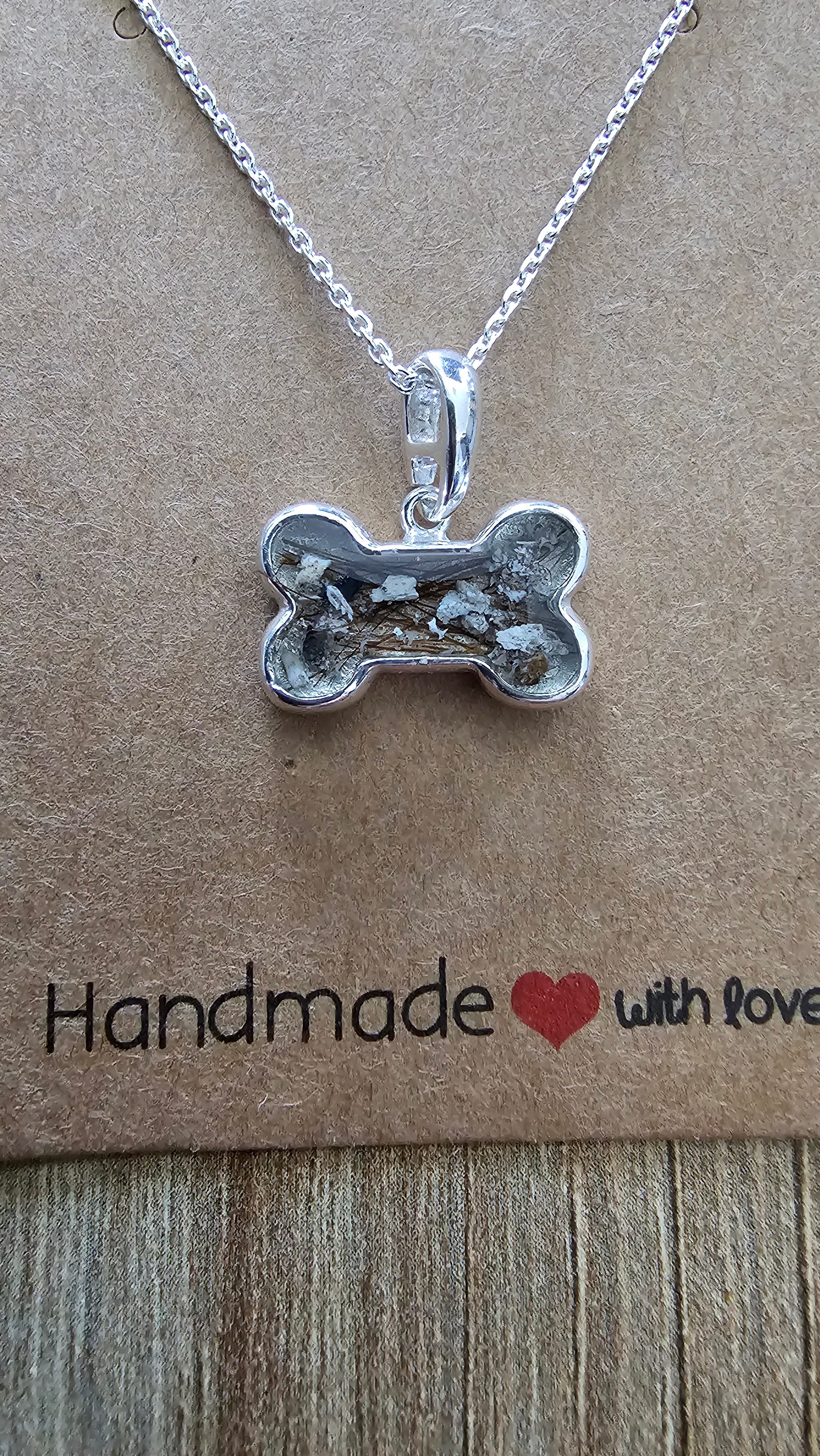 Dog bone pendant for cremation ashes or fur 🤍