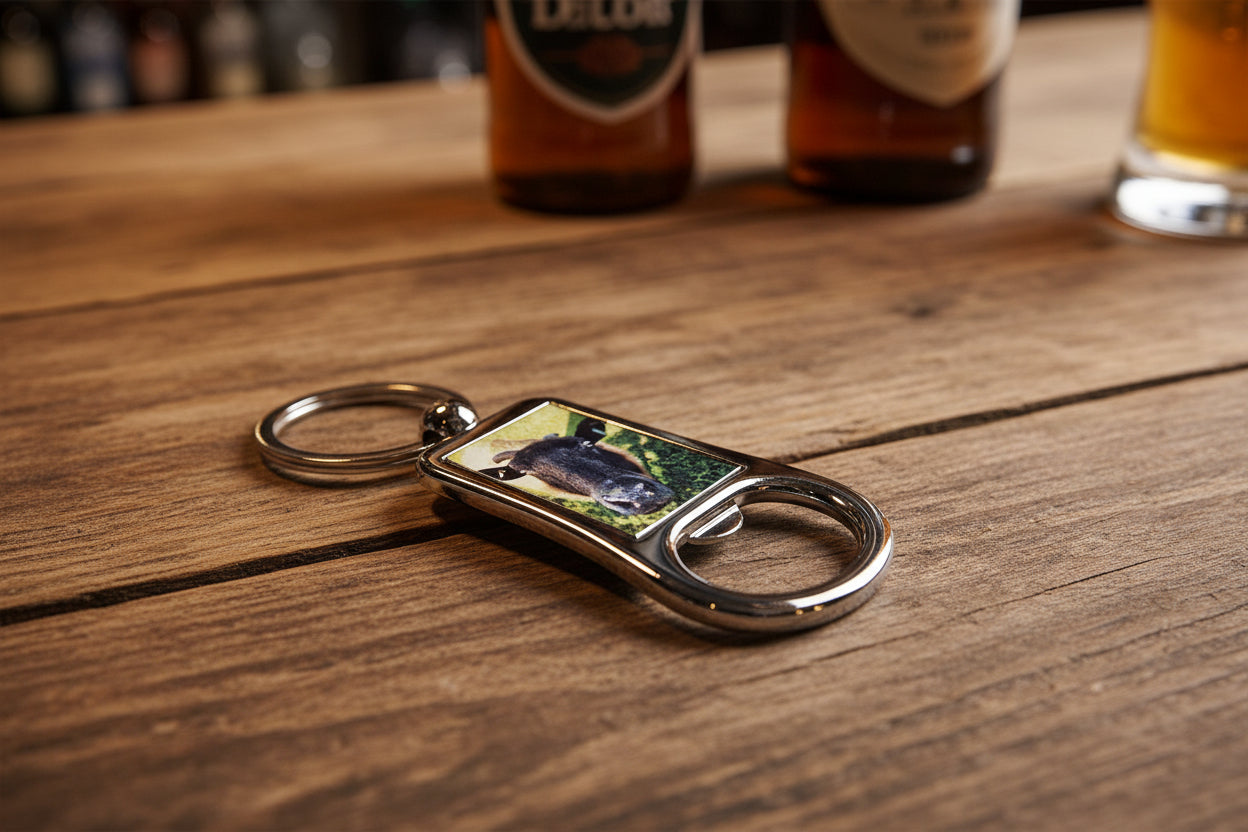 Bottle opener custom picure keyring, dads gift, christmas gift, keepsake.