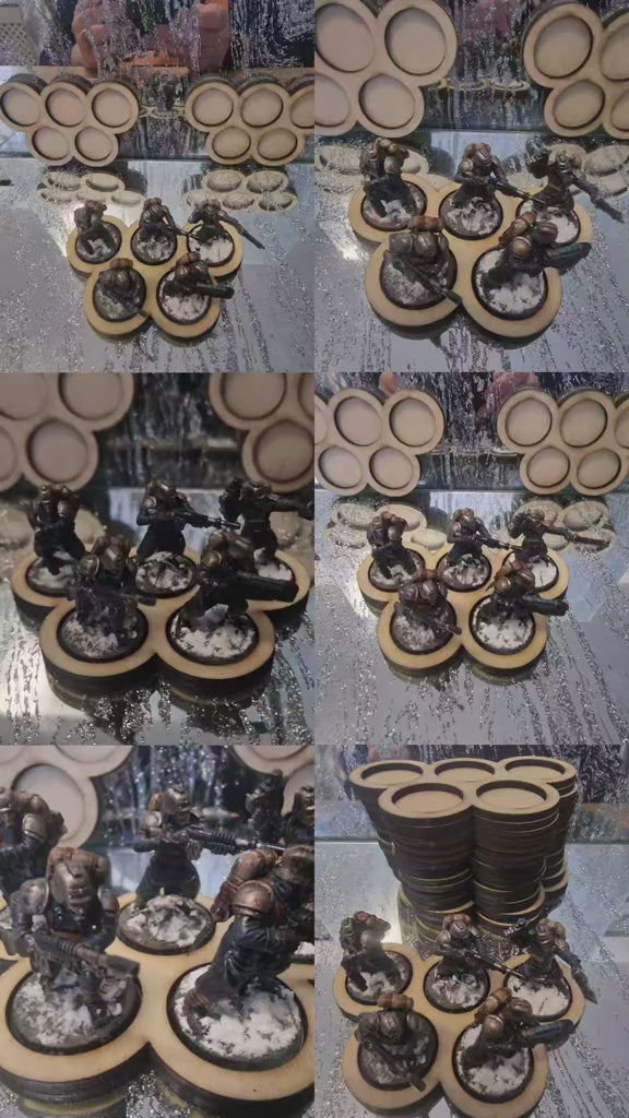 Movement trays designed for 25mm round bases, war gaming tabletop games, figure holder.