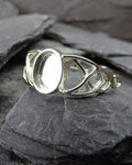 Celtic 925 silver ring for cremation ashes or hair.