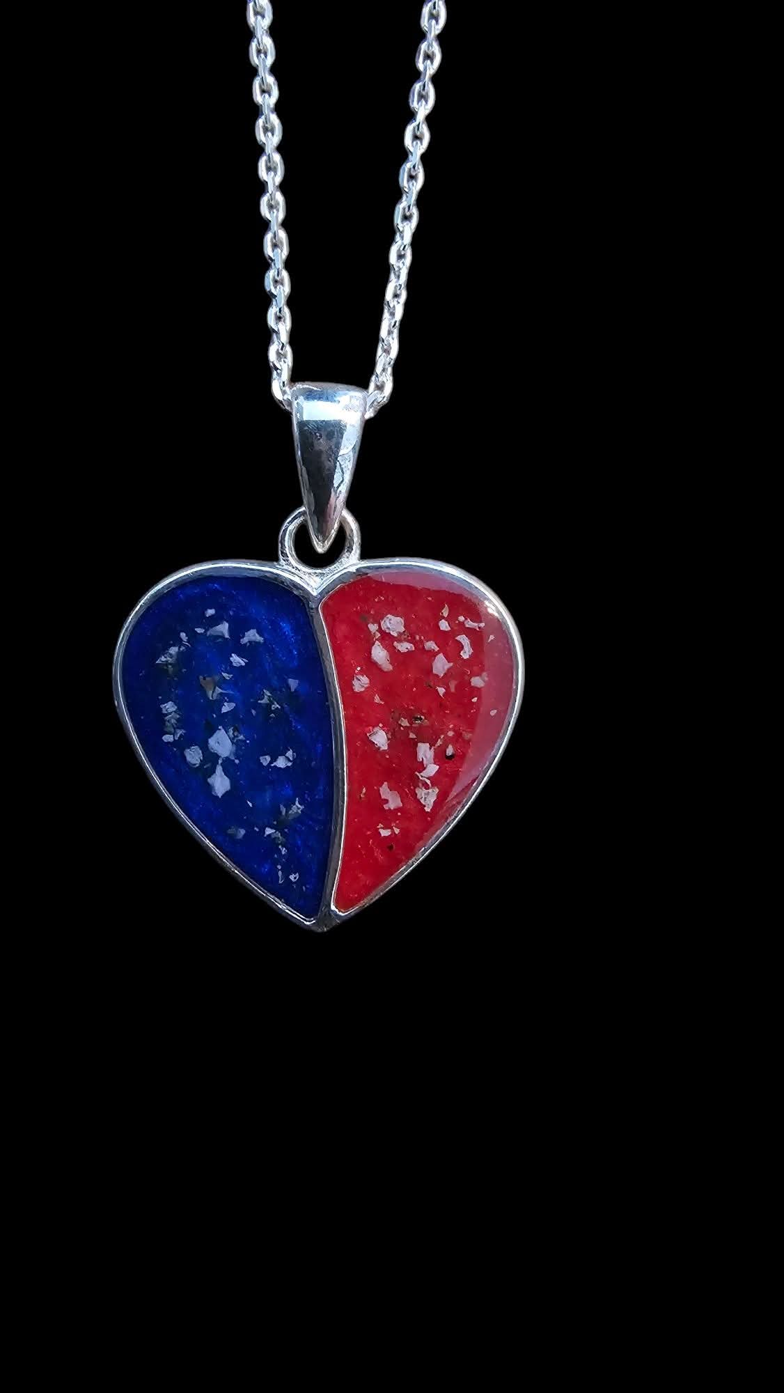 Split heart memorial pendant for cremation ashes 🤍