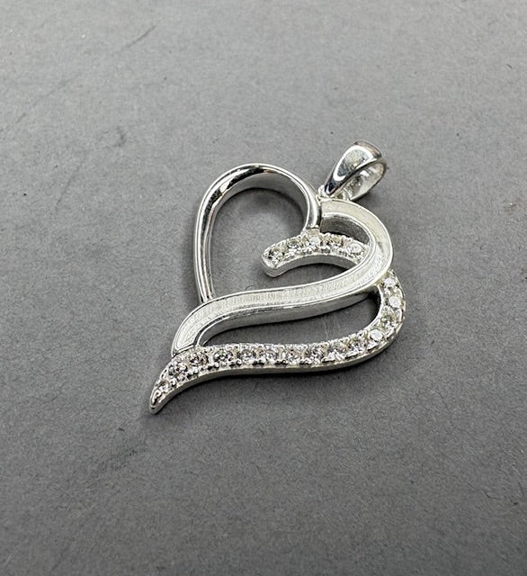 Cremation ash/hair double heart pendant.