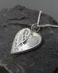 Winged angel heart pendant