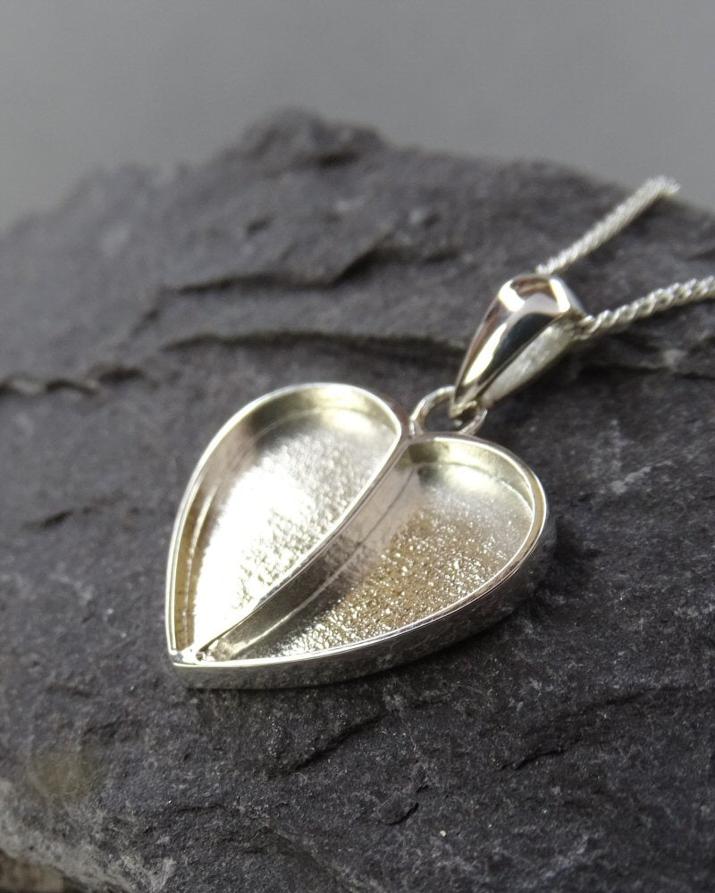 Split heart memorial pendant for cremation ashes 🤍